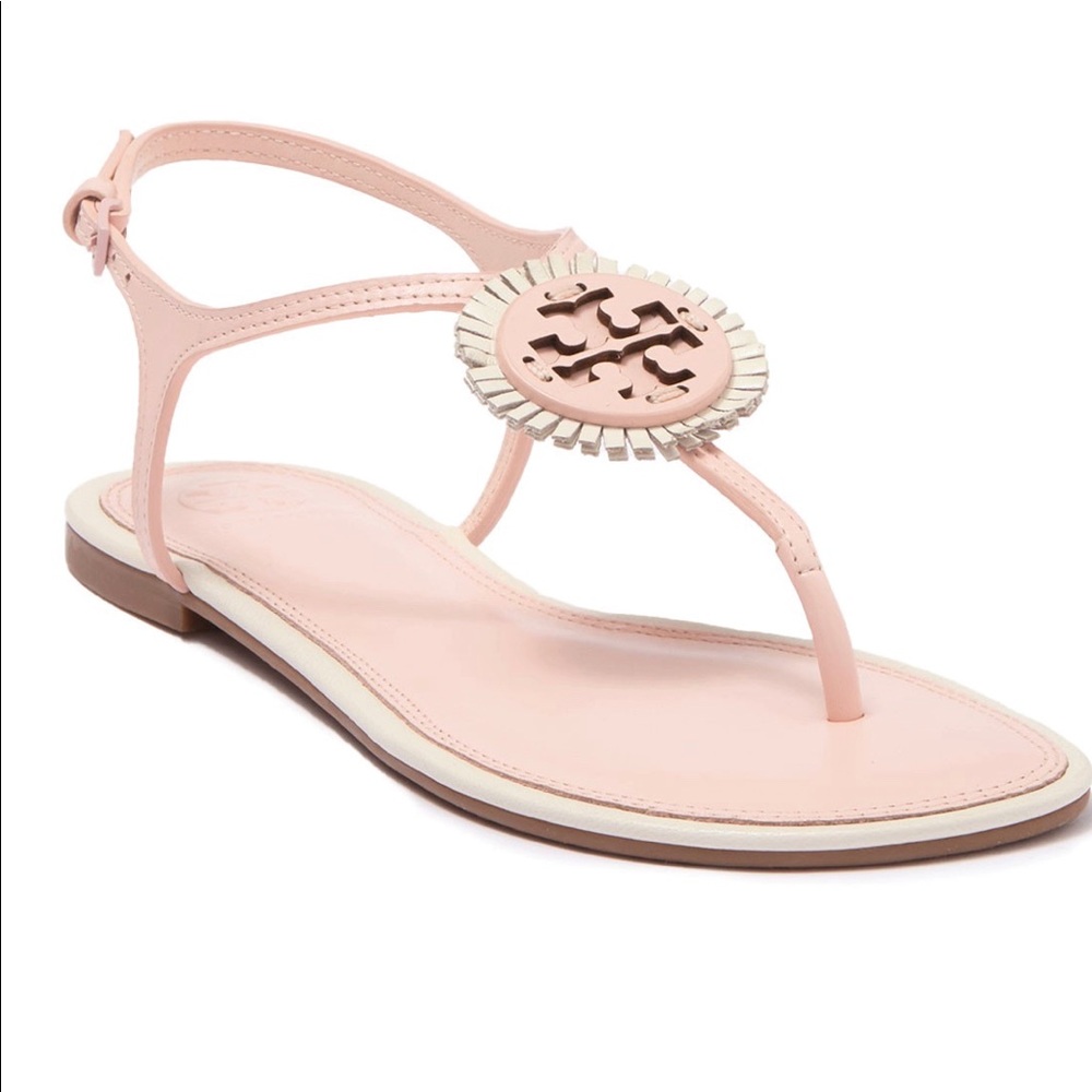 Tory Burch Miller 2 Fringe Flat Sandal Ankle Strap